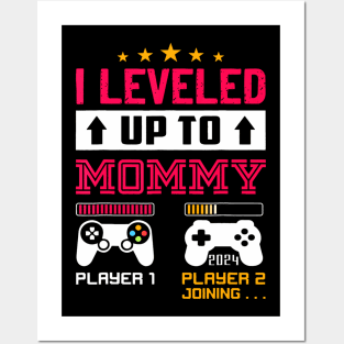 Leveling Up To Mommy Est 2024 First Time Mom 2024 Video Game Posters and Art
